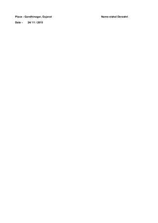 Place - Gandhinagar, Gujarat Name-vishal Derashri
Date - 24/ 11 / 2015
 