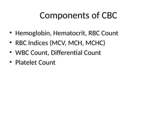 Cbc Overview Comprehensive Overview of Complete Blood Count (CBC) in Medical ...