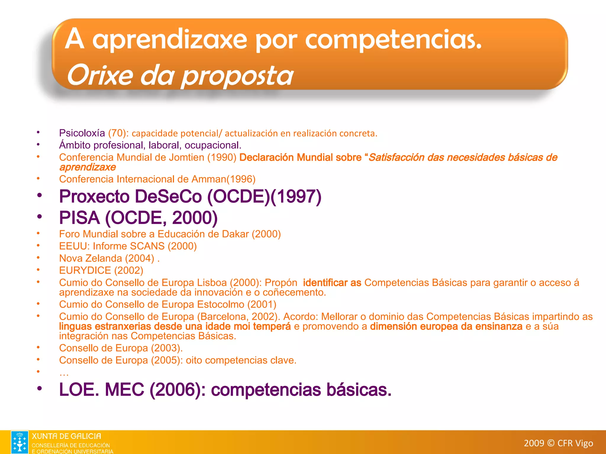 Competencias básicas. CFR Vigo