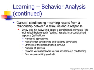 Memory, Learning & Perception | PPT