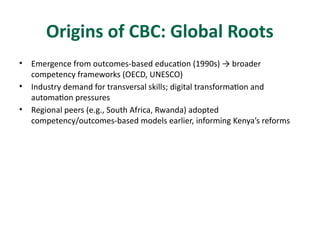 IMPACTS OF COMPETENCY BASED CURRICULUM IN KENYA | PPTX