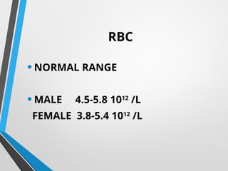 cbc presentation.pptx blood lab analysis | PPTX