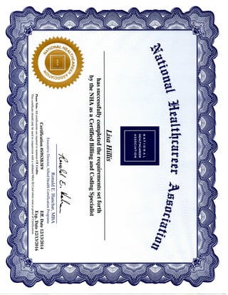 CBCS Certification 2015 06 lisa hillis
