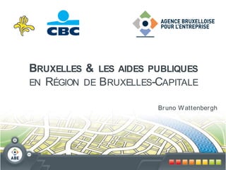 BRUXELLES & LES AIDES PUBLIQUES
EN RÉGION DE B RUXELLES-CAPITALE

                        Br uno W attenber gh
 