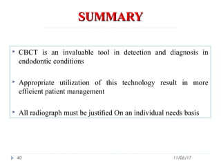 Use of Cone Beam Computed Tomography in Endodontics | PPT