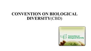 CONVENTION ON BIOLOGICAL
DIVERSITY(CBD)
 