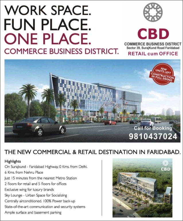 CBD Commercial Mall on Surajkund Road Faridabad, 9810437024