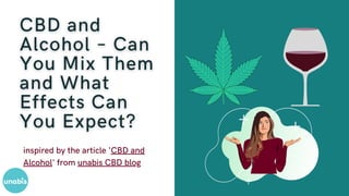 inspired by the article 'CBD and
Alcohol' from unabis CBD blog
 