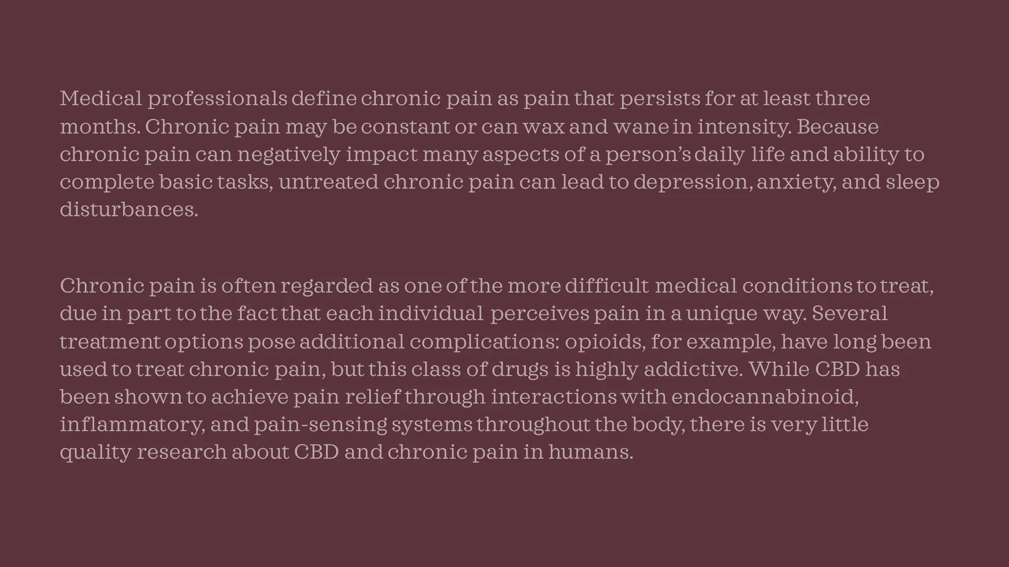 CBD as Treatment for Pain, Anxiety, Inflammation, and Insomnia PPT