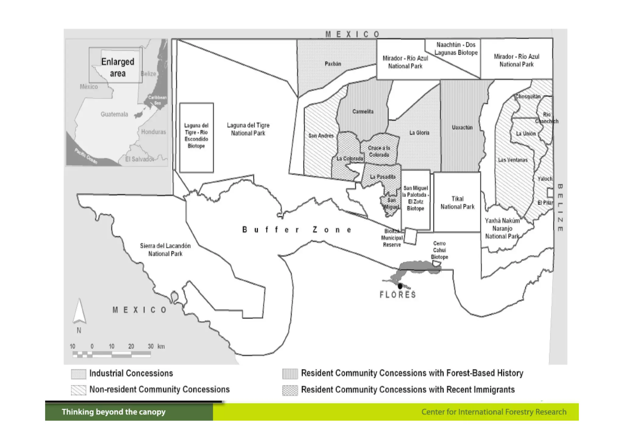 In Guatemala, ten years after
the implementation of
community forest concessions,
those with the highest degree
of product diversification
and social organization are
better able to buffer economic
uncertainty


Radachowsky et al. 2012
 