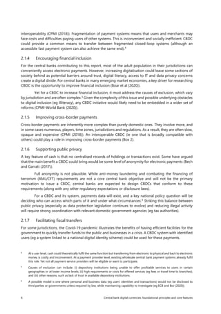 Cbdc report October 2020 - foundational and principles | PDF