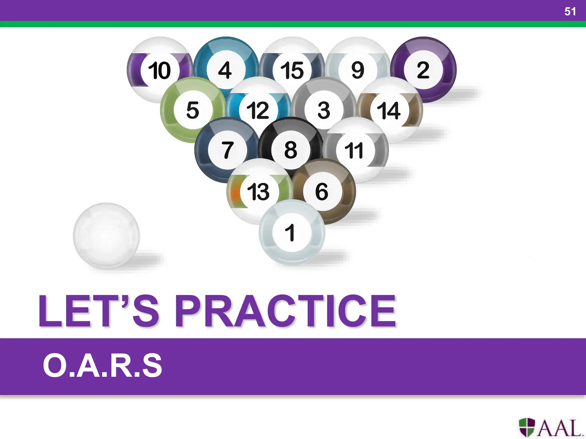 Group Practice
1.Patient/Student: Focus on
“something you feel two ways about”
2.Clinician: Focus on gaining a better
UNDERSTANDING of the patient
3.Observer: Keep track of OARS on
tracking sheet
LET’S PRACTICE
O.A.R.S
51
 