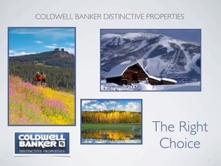 COLDWELL BANKER DISTINCTIVE PROPERTIES




                             The Right
                              Choice
                                         1
 