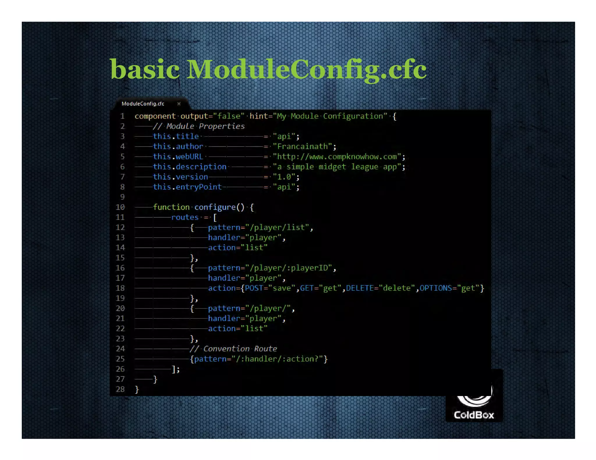basic  ModuleConfig.cfc 