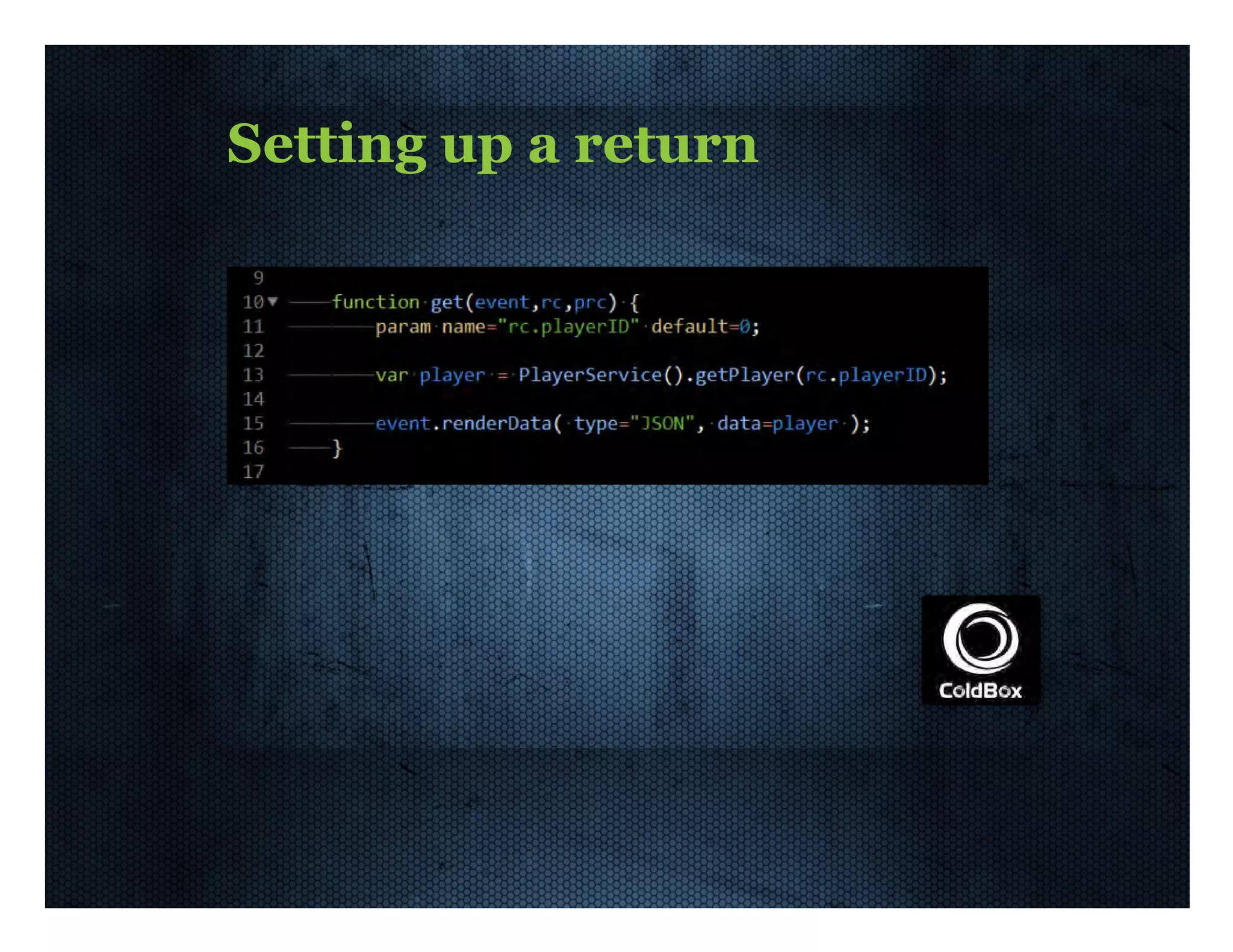 Setting  up  a  return 