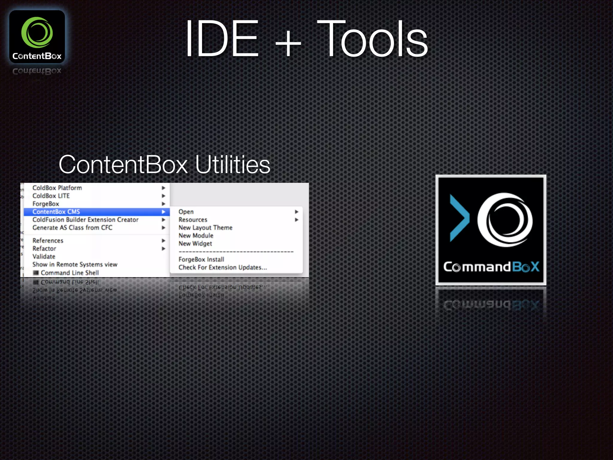 IDE + Tools
ContentBox Utilities
 