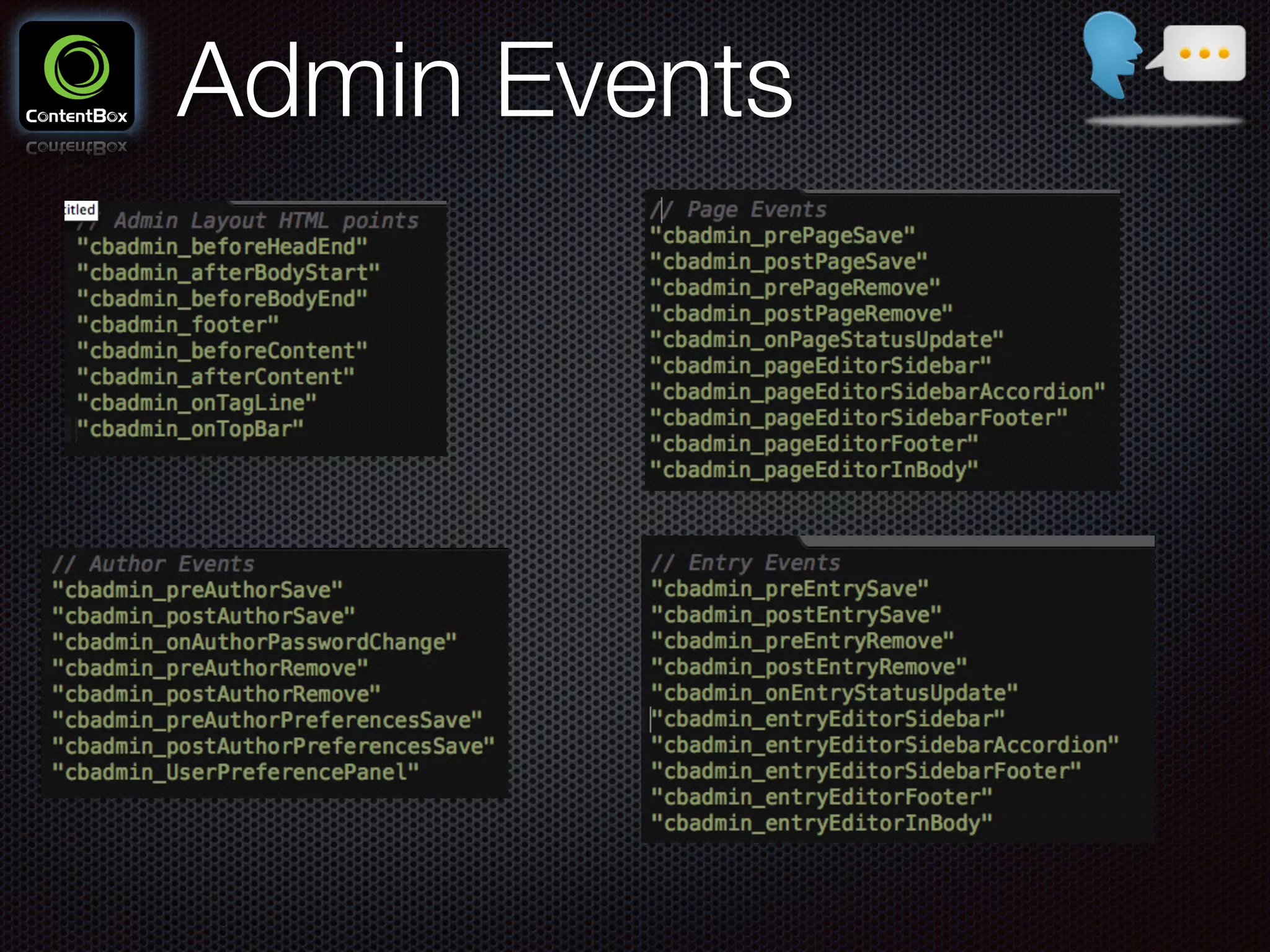 Admin Events
 