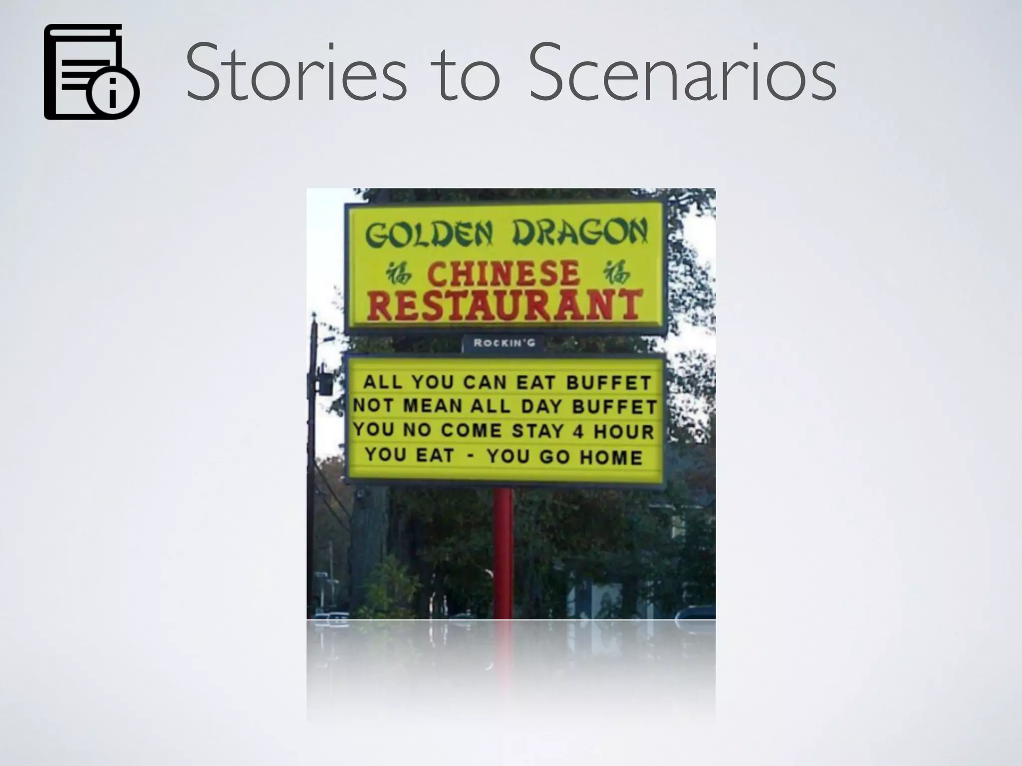 Stories to Scenarios 
 