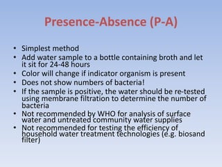 bacteriological analysis of analysis,chemical analysis of water,solid ...