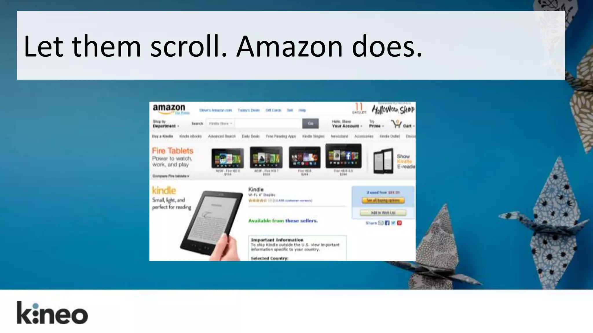 Let them scroll. Amazon does. 
 