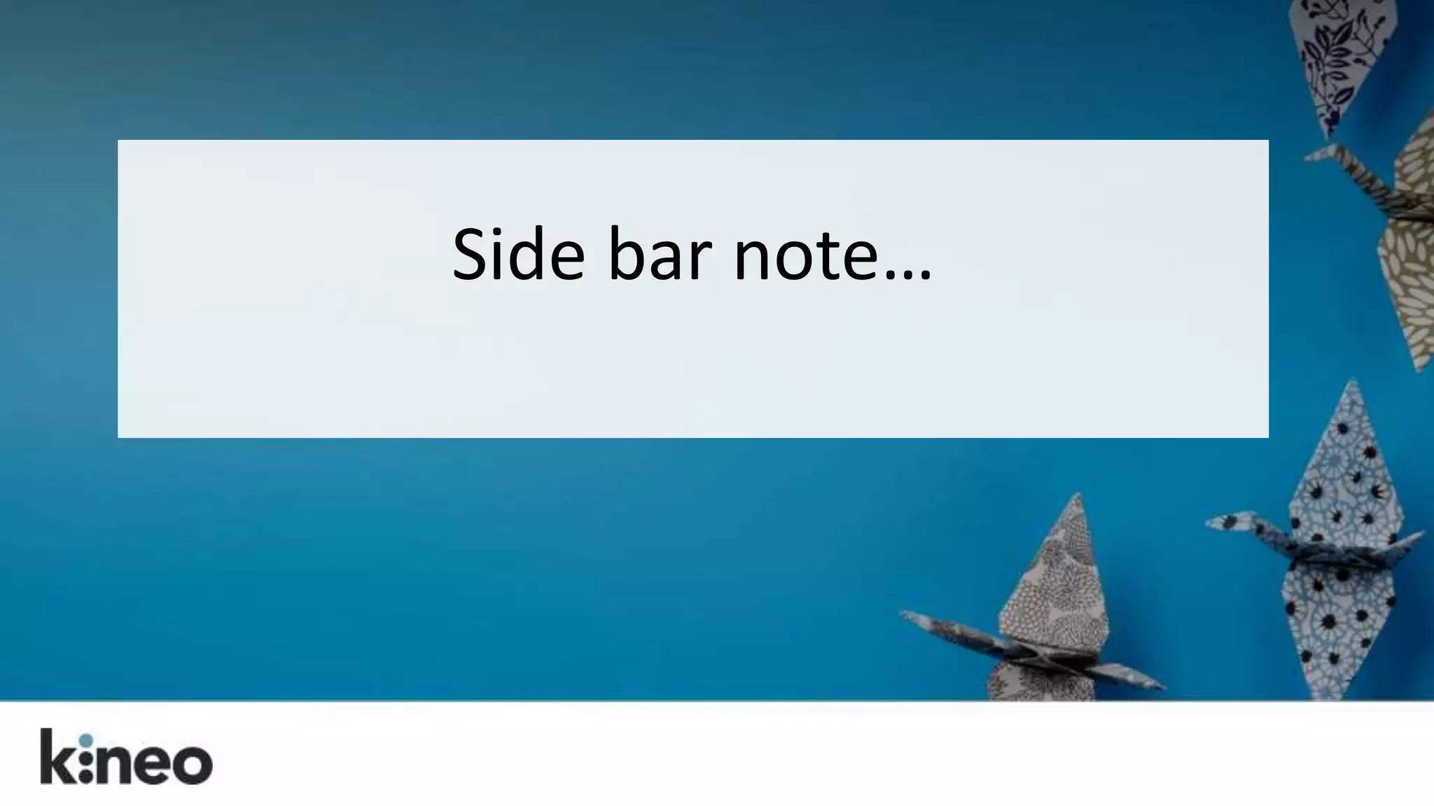 Side bar note… 
 