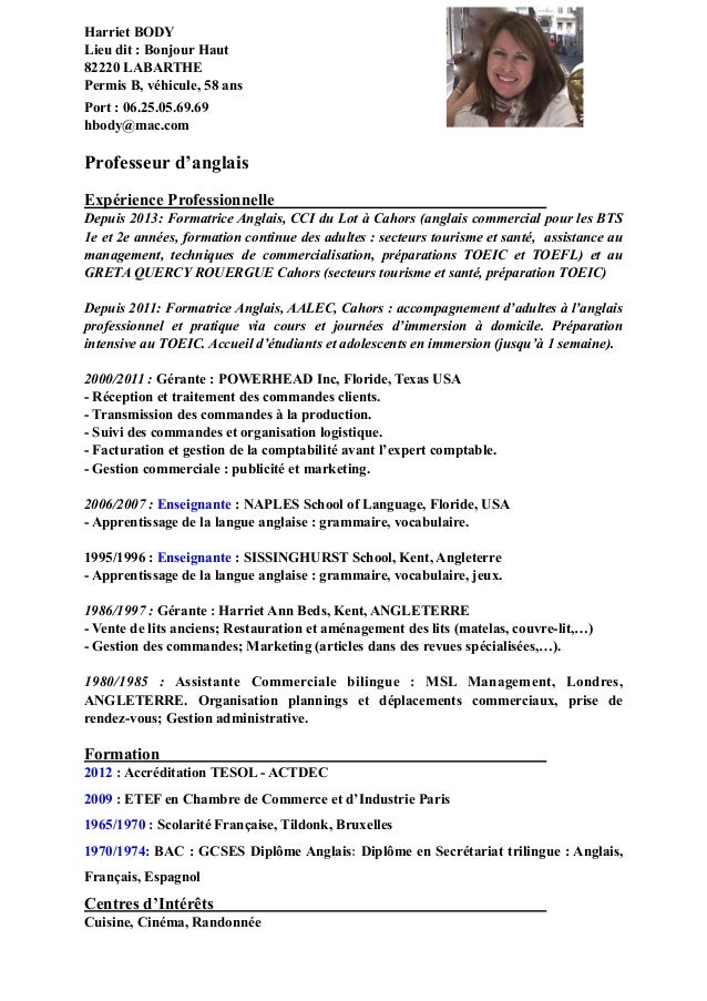 barmaid cv