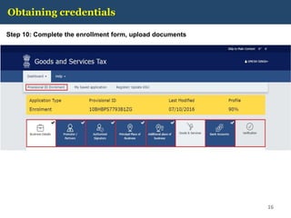 Obtaining credentials
Step 10: Complete the enrollment form, upload documents
16
 