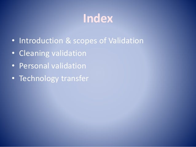 validation. chemical
