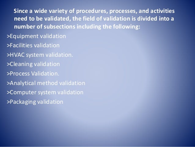 validation. chemical