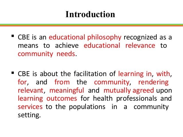Introduction to Community Based Education and Team Training Program