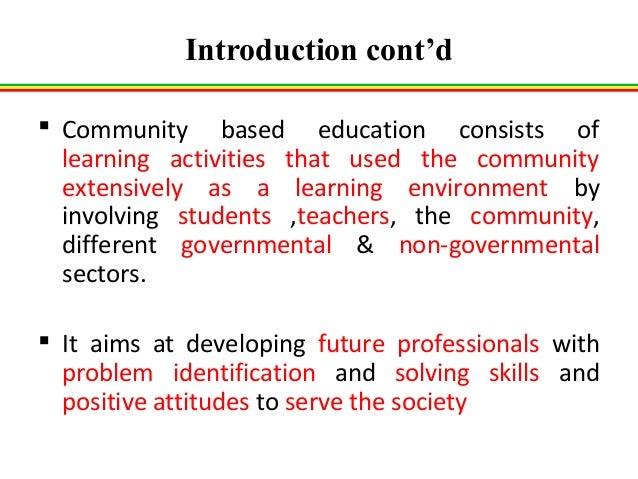 Introduction to Community Based Education and Team Training Program