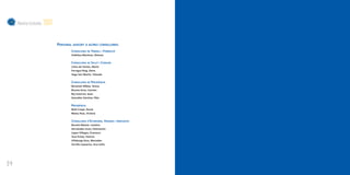 Memòria d’activitats   2007

                                   PERSONAL ADSCRIT A ALTRES CONSELLERIES
                                           CONSELLERIA DE TREBALL I FORMACIÓ
                                           Ordóñez Martínez, Dolores


                                           CONSELLERIA DE SALUT I CONSUM
                                           Calvo de Santos, Marta
                                           Ferragut Roig, Elena
                                           Vega San Martín, Yolanda


                                           CONSELLERIA DE PRESIDÈNCIA
                                           Berastain Bilbao, Teresa
                                           Bouzas Grau, Carmen
                                           Buj Sutorras, Isaac
                                           González Sánchez, Pilar


                                           PRESIDÈNCIA
                                           Niell Crespí, David
                                           Mateu Ruiz, Victòria


                                           CONSELLERIA D’ECONOMIA, HISENDA I INNOVACIÓ
                                           Barceló Maimó, Catalina
                                           Hernández Jover, Felicitación
                                           López Villegas, Francisco
                                           Tous Prieto, Patricia
                                           Villalonga Ruiz, Mercedes
                                           Zorrilla Lequerica, Ana Sofia




84
 