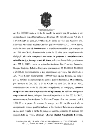 Julgamento do Botafogo-PB no STJD - Jan/2014