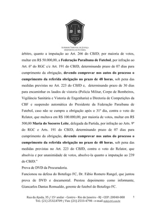 Julgamento do Botafogo-PB no STJD - Jan/2014