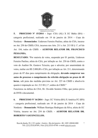 Julgamento do Botafogo-PB no STJD - Jan/2014