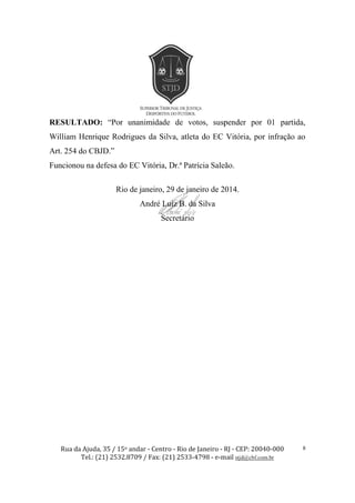 Julgamento do Botafogo-PB no STJD - Jan/2014
