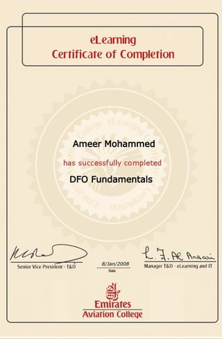 Ameer Mohammed
DFO Fundamentals
8/Jan/2008
 