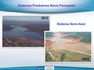 Sistema Serra Azul
2015
2013
Sistemas Produtores Bacia Paraopeba
 