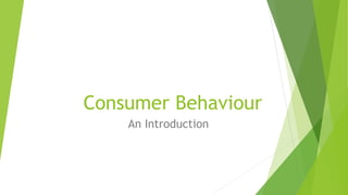 Consumer Behaviour
An Introduction
 