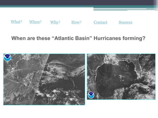 What?   When?   Why?   How?    Contact   Sources



When are these “Atlantic Basin” Hurricanes forming?
 