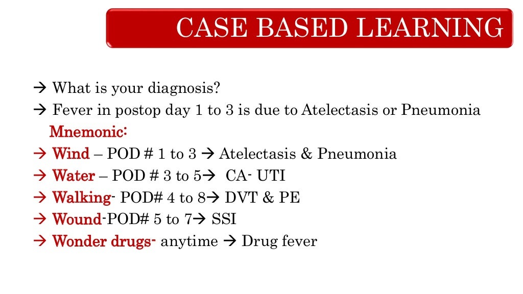 POSTOPERATIVE FEVER ON POD1 Case based learning