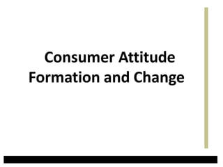Consumer Attitude
Formation and Change
 