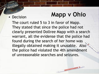 landmark cases amendment 4