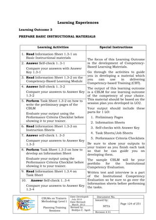 Cblm Guide Cblm for plan | PDF