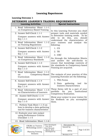 Cblm for plan | PDF