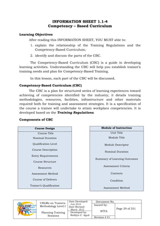 Cblm Guide Cblm for plan | PDF