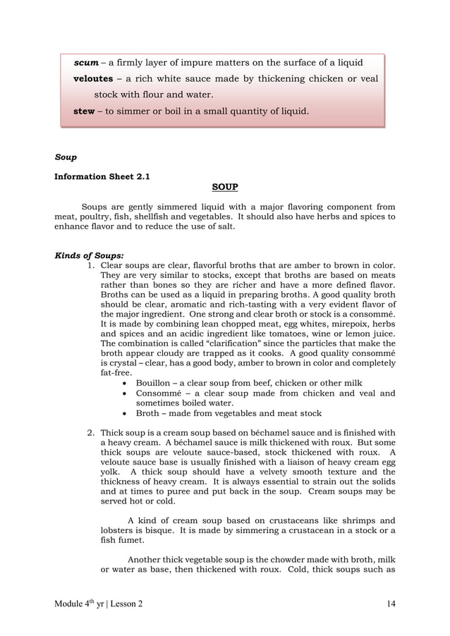 Cblm lg gr. 10 tle commercial cooking (cookery) | PDF