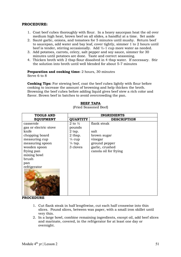 Cblm lg gr. 10 tle commercial cooking (cookery) PDF