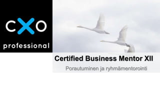 Certified Business Mentor XII
Porautuminen ja ryhmämentorointi
 