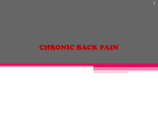 CHRONIC BACK PAIN
1
 